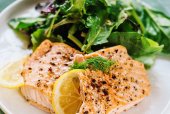 Simple Lemon Salmon with Side Salad