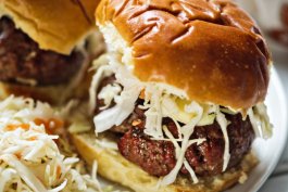 Soy Sauce Burgers with Coleslaw