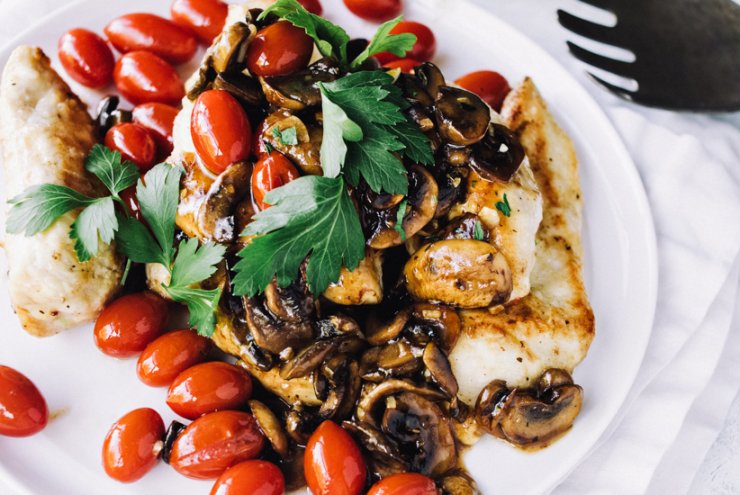 Chicken Marsala with Grape Tomatoes
