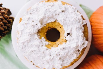 Light and Perfectly Spiced Pumpkin Angel Food Cake