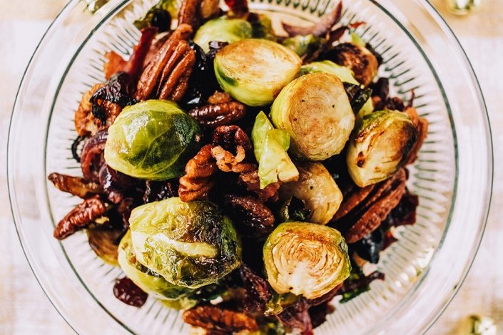 Roasted Cranberry-Pecan Brussels Sprouts