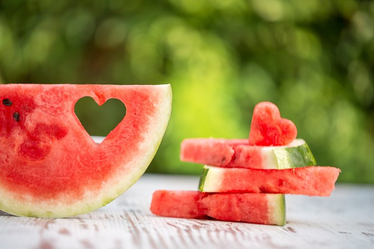 Watermelon in the shape of a heart