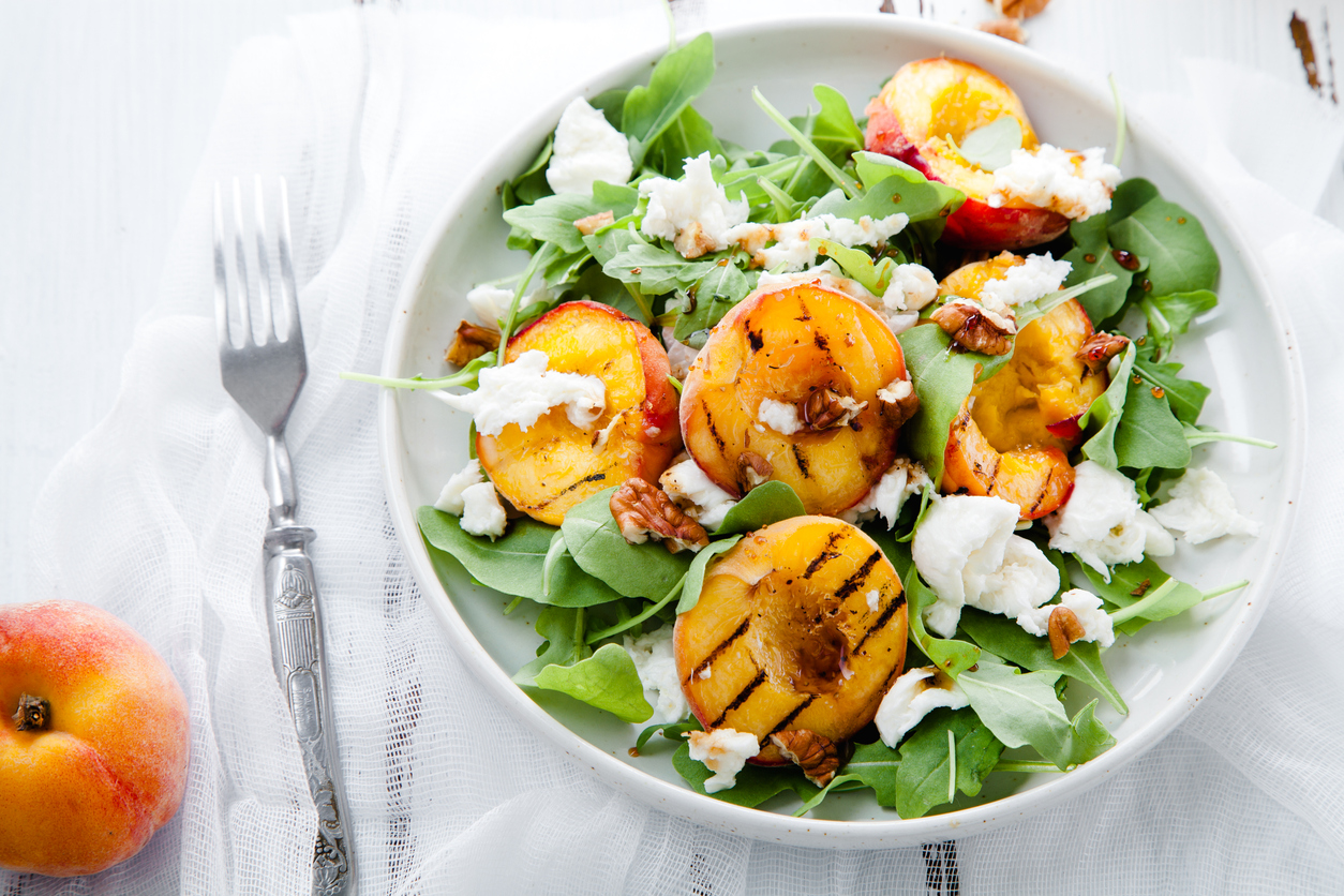 Roasted Beet, Peach, and Goat Cheese Salad Food Gardening Network