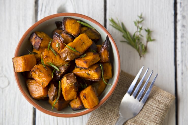 Roasted sweet potatoes