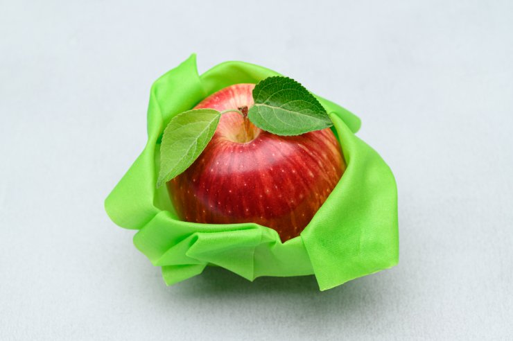 apple in beeswax wrap