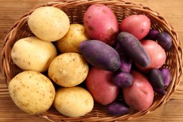 Different types of potatoes.
