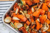 roasted butternut squash and onions