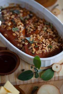 Maple Sage Baked Pear