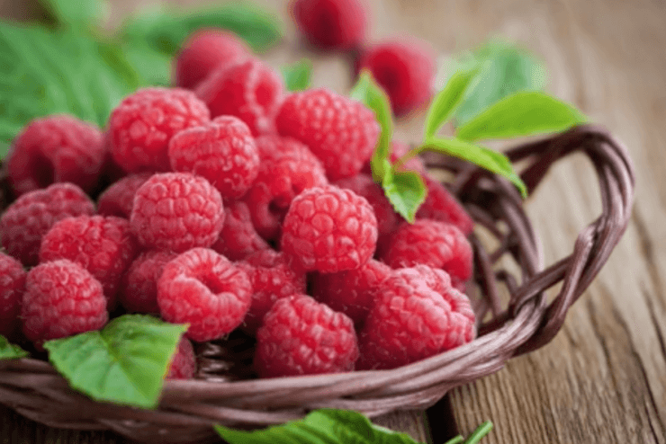 Delicious ripe raspberries