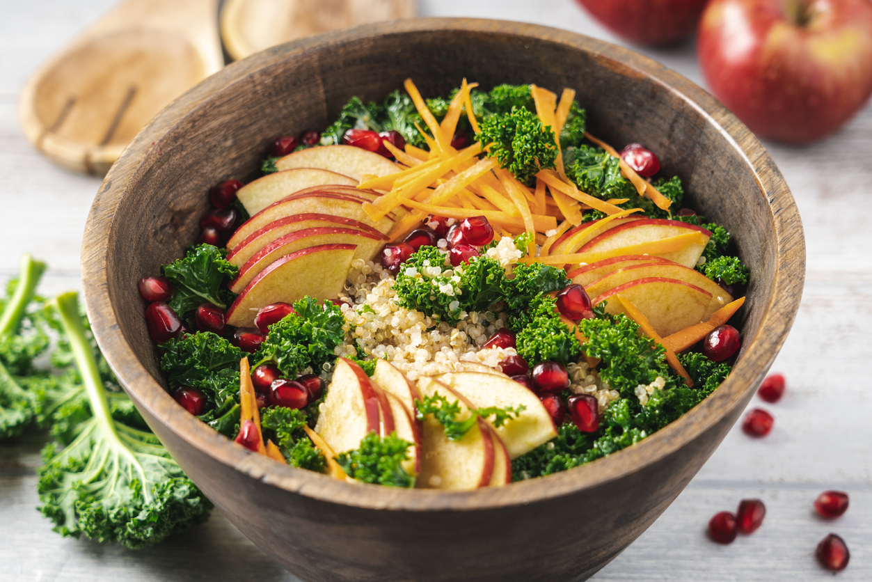 Autumn Apple, Kale, and Quinoa Salad Food Gardening Network