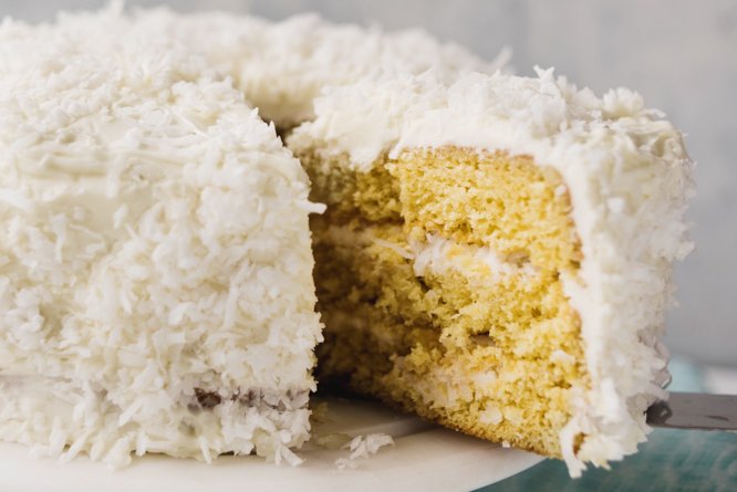 Fluffy Layered Coconut Cake