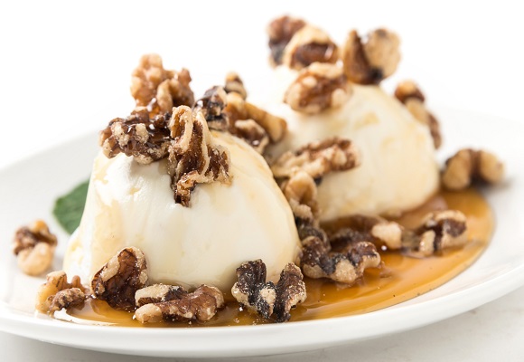 Ice Cream Sundae with Nuts and Fennel
