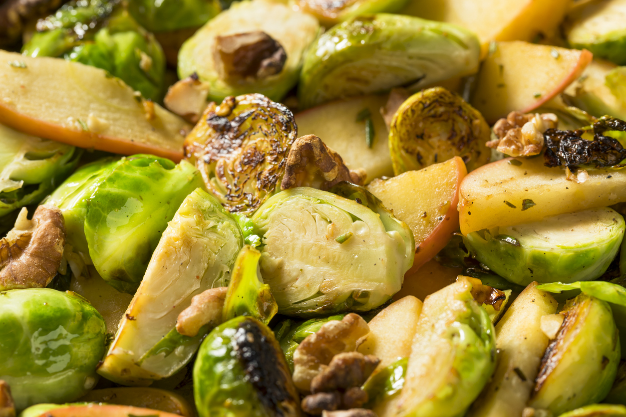 Roasted Brussels Sprouts with Apples Food Gardening Network