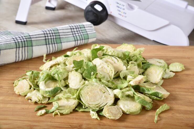 Shredded sprouts for Brussels Sprout Slaw