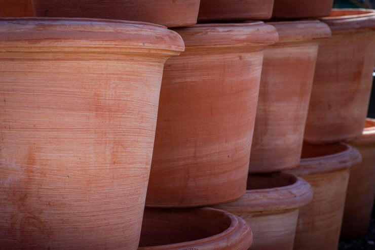 Large terracotta pots for garden growing