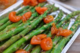 Grilled Rosemary Asparagus with Candied Garlic Kumquats