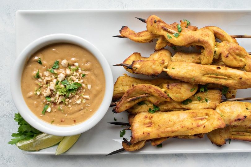 Thai Chicken Satays with Peanut Sauce Food Gardening Network