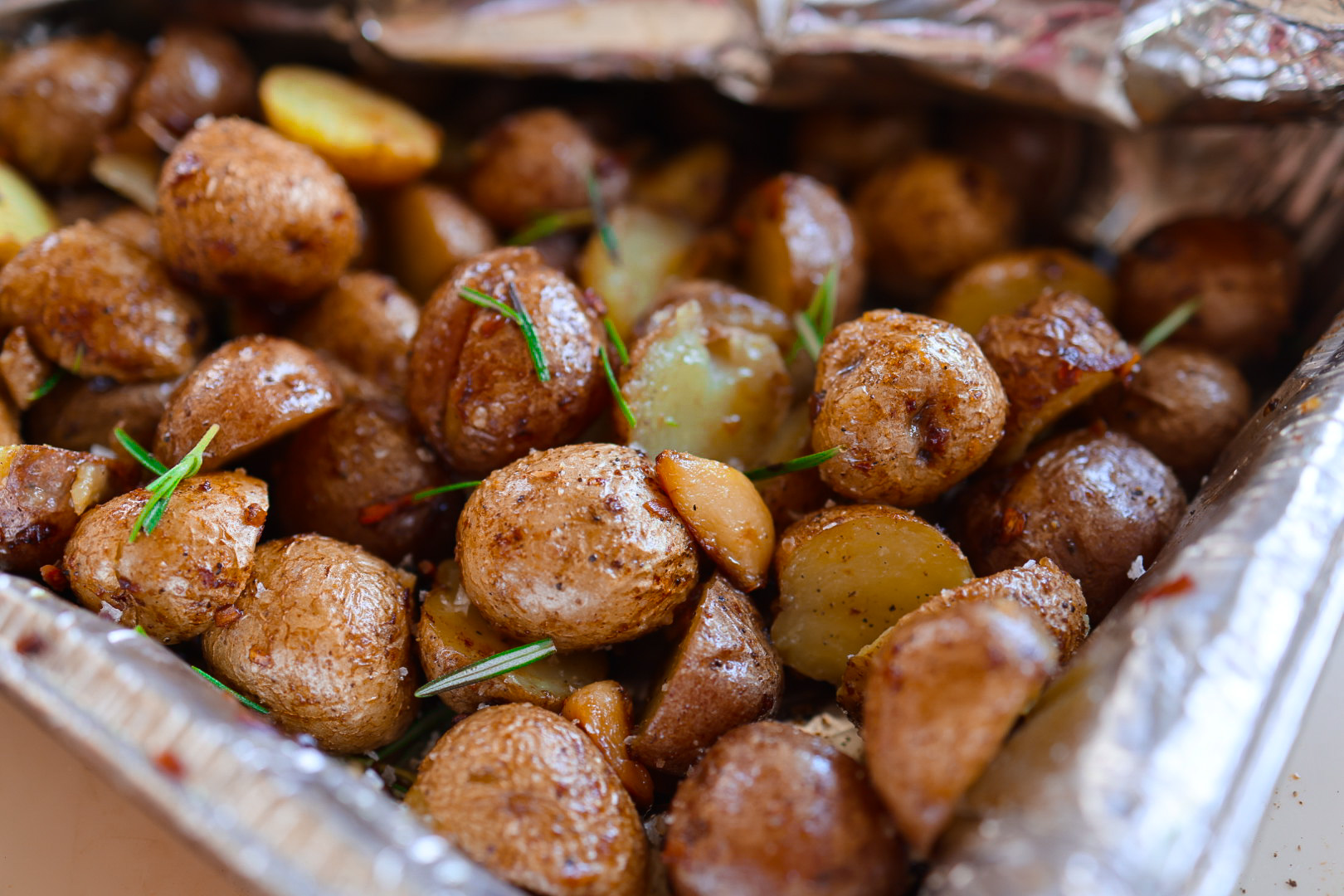 Oven Roasted Mini Potatoes and Onions - Peanut Blossom