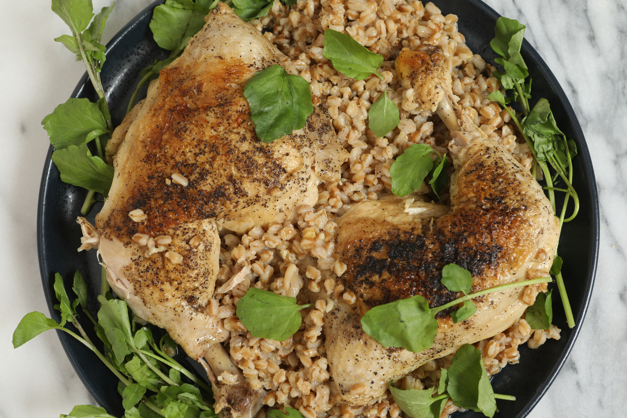 Slow Cooker Mediterranean Chicken and Farro Food Gardening Network