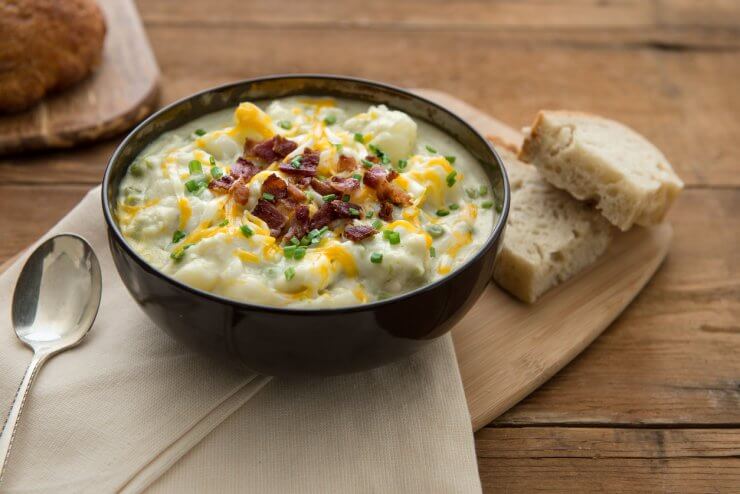 Green bean, potato, and bacon soup