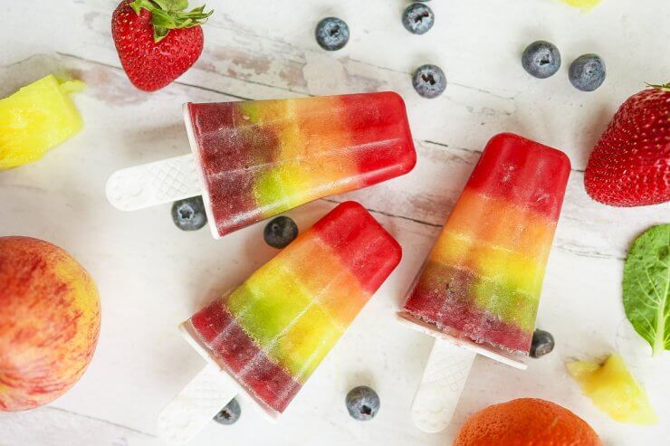 homemade rainbow popsicle