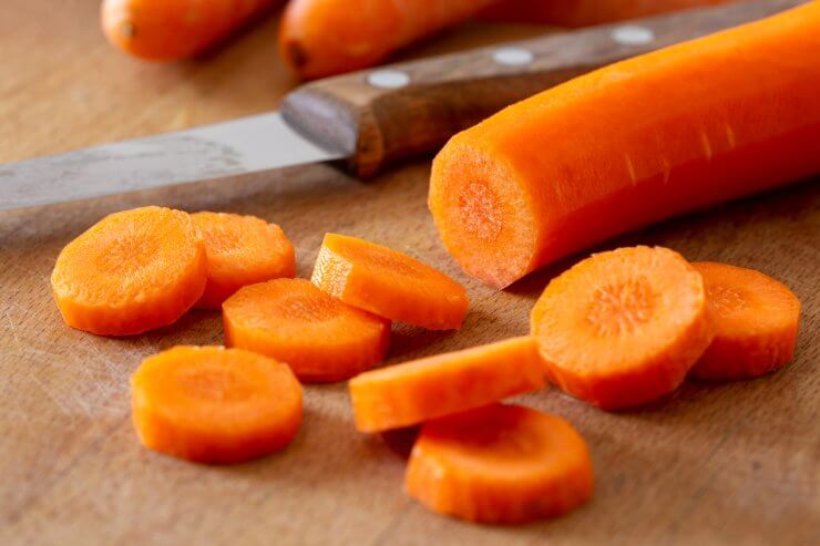 Healthy sliced carrots