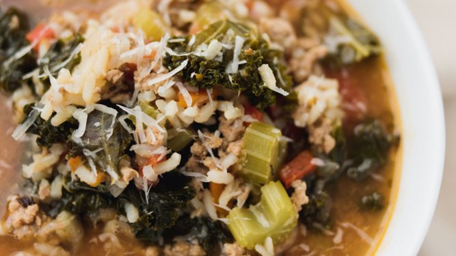 Ground Turkey and Kale Soup