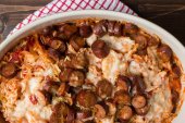 Layered Smoked Sausage and Rice Casserole