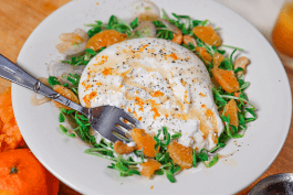 Burrata and Microgreens with Mandarin Orange Vinaigrette