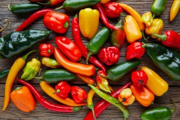 Assortment of hot pepper varieties