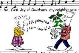 12 Poinsettias of Christmas Cartoon