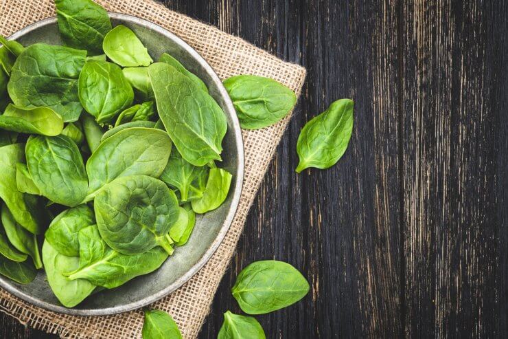 Fresh Spinach on a bowl