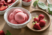 strawberry rhubarb sorbet