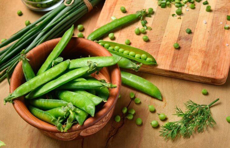 Peas on bowl