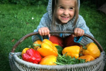 Girl with Bell Peppers