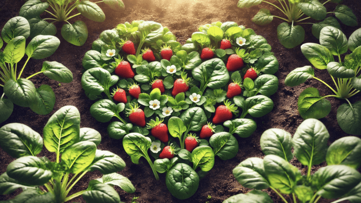 spinach and strawberries companion plants