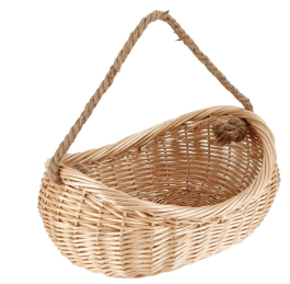 Wicker Woven Basket with Jute Rope Handle