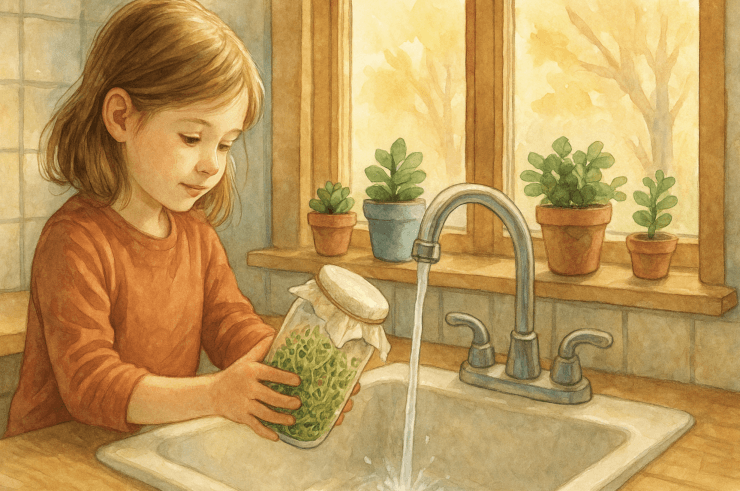 windowsill gardening with kids