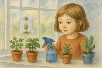 windowsill gardening with kids