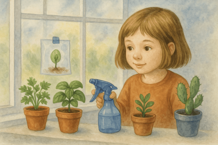 windowsill gardening with kids