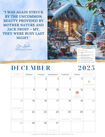 Printable Monthly Gardening Calendar